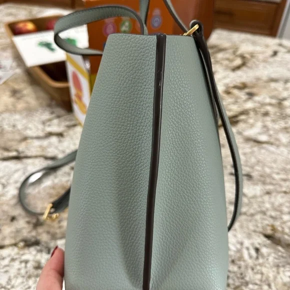 Tory Burch Light Blue/Green Perry Tote Leather - Picture 7 of 8